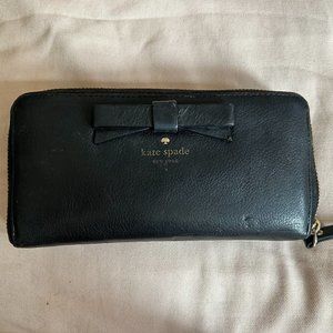Kate Spade New York Black Leather Continental Wallet